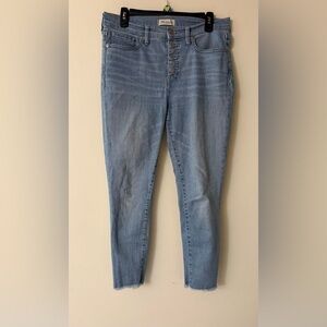 Madewell 9” High Rise Skinny Crop Jeans, size 29, Light Blue Wash, EUC